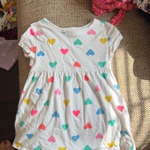 Old Navy White Dress with Multicolor Heart Print